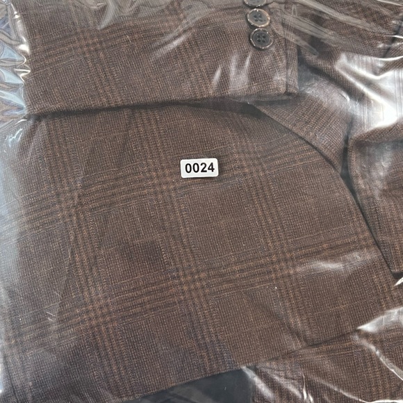 Brioni 44R NOMENTANO Brown Navy Plaid 3 Button Double Vent 100% Wool Sport Coat - Picture 15 of 15